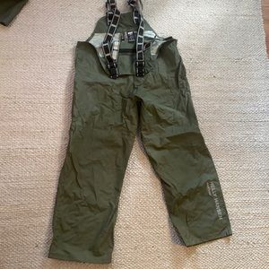 Jelly Hanson work wear rain bib.